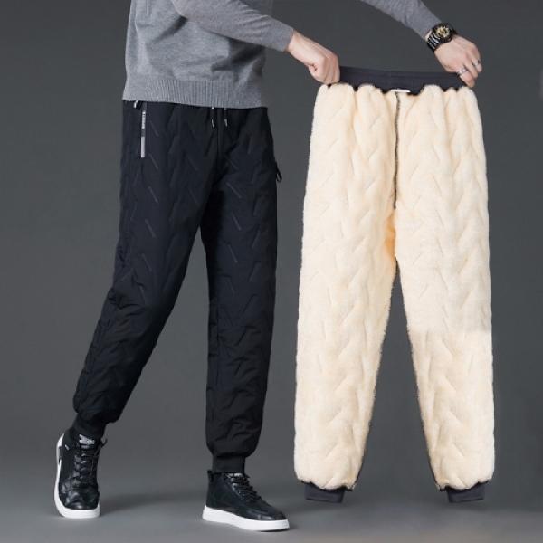 방한 패딩 바지 겨울 조거 팬츠 밴딩 털 기모 트레이닝 방수 누빔 H101