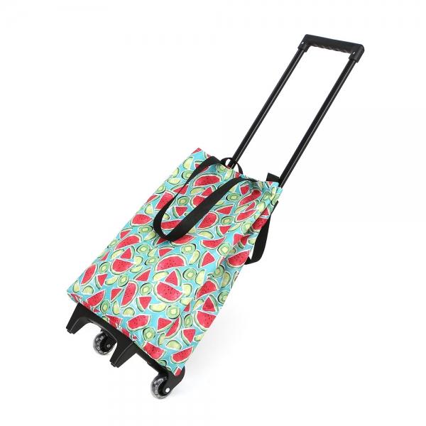 해피리빙 시장가방 접이식 쇼핑카트(수박패턴)