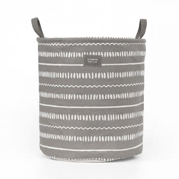 홈리빙 린넨 접이식 빨래바구니 멀티 수납함 (웨이브)