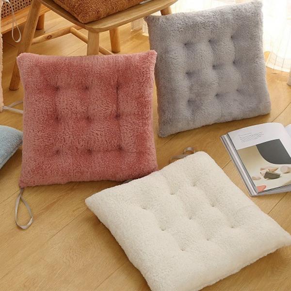 극세사 뽀글이 사각 방석 겨울용 의자 쿠션