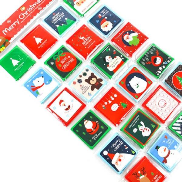 D14] 200 크리스마스 팬시피아 컬러풀 미니 카드 (144개세트)