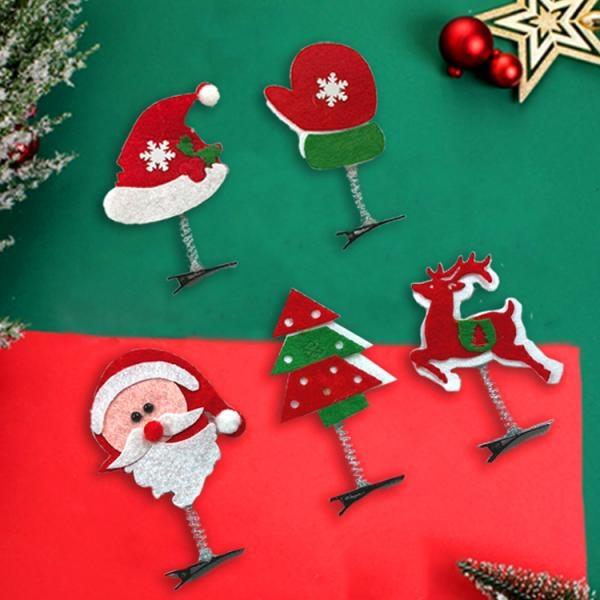 펠트 크리스마스 헤어핀 머리핀 트리장식 산타 머리띠 산타복 교회 성가대 성탄절 행사 어린이집 유치원