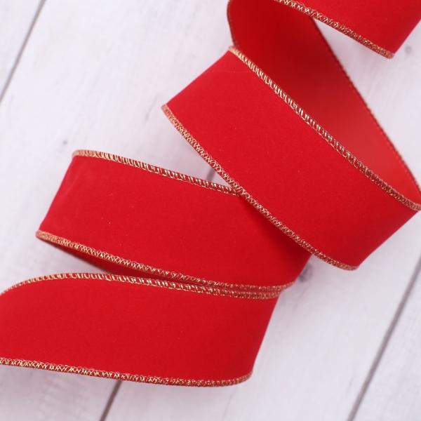 골드 스티치 레드 크리스마스 리본 3m