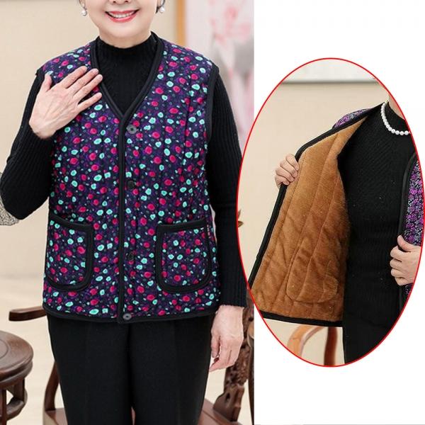 겨울 촌캉스 꽃무늬 할머니 조끼 기모 김장옷