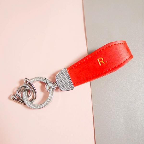 레드 키홀더 가죽키링 여자자동차키링 차량용키링