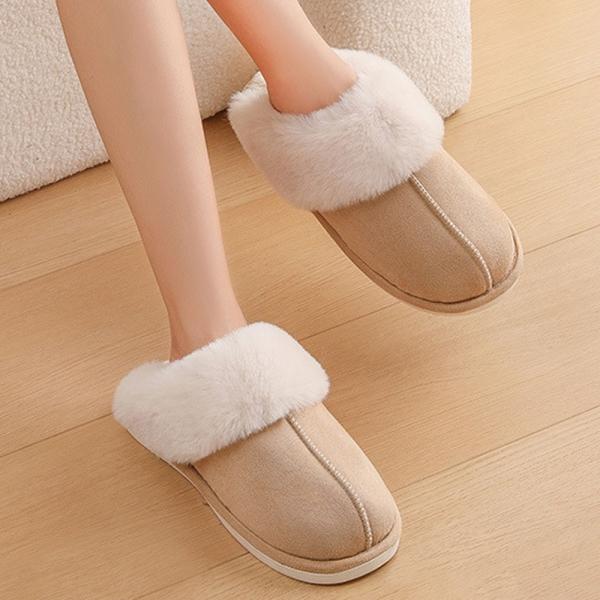 겨울 스웨이드 미끄럼방지 양털 슬리퍼 실내화