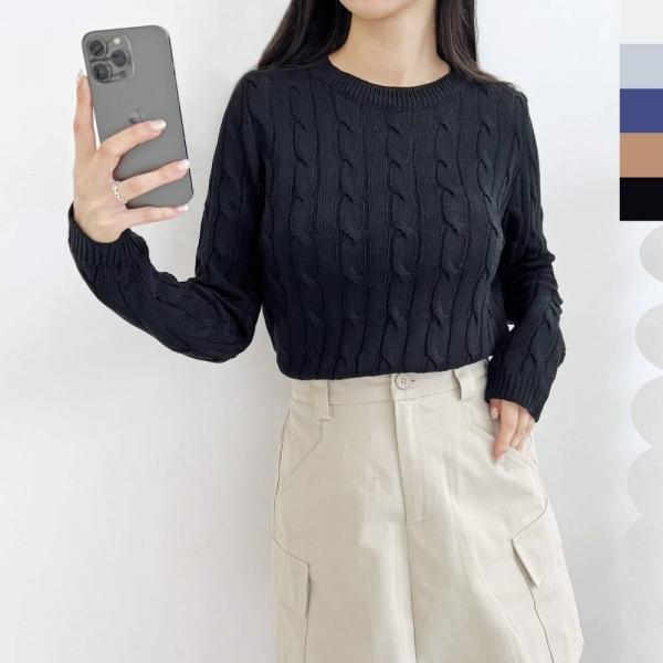 CAT 1011 여자로렌 케이블꽈배기니트