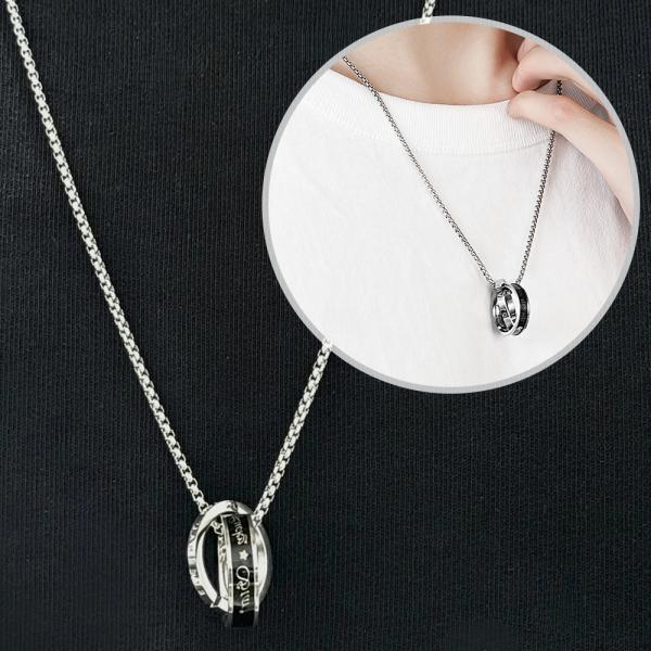 심플 써지컬 롱 스틸 데일리 목걸이 남자 여자