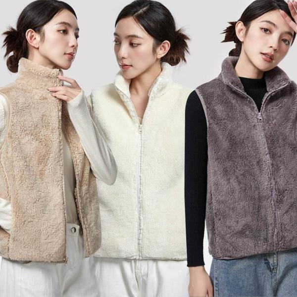 포근 퍼 조끼 겨울 후리스 양털 보송송 플리스 베스트 여성 사무실조끼