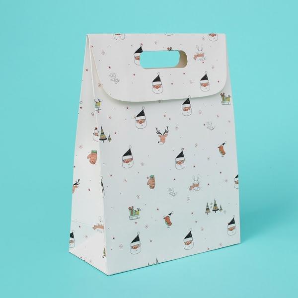 크리스마스 손잡이 선물백(19x26.5cm) (화이트)