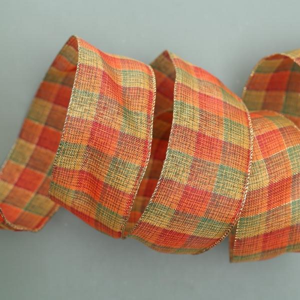 체크 스퀘어 크리스마스 리본 3m