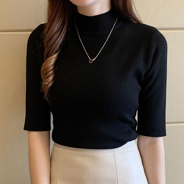 LM-0589 반폴라 5부 반팔 니트&nbsp;