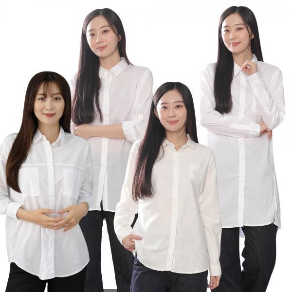 여성 화이트 흰색 아이보리 셔츠 남방 국내생산 와이셔츠 기본 면접 오피스룩 출근룩 정장 캐주얼 버튼 루즈핏 오버핏 베이직 봄 여름 가을 사계절용 여자셔츠모음