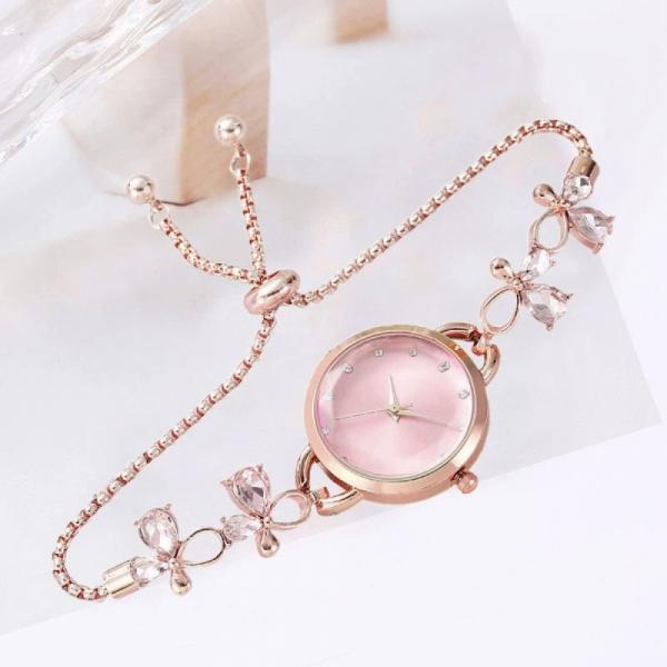 플로랄 슬라이드 여성 손목시계(핑크) 여자시계