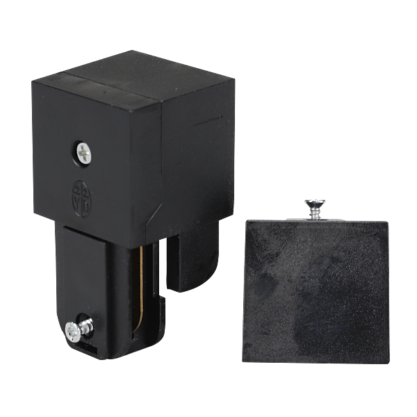 레일부속 RACEWAY 일체형 전원 마감 블랙 KC