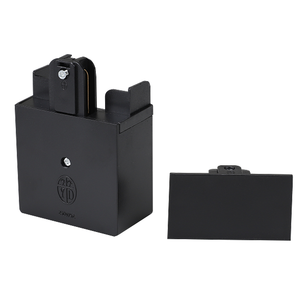 레일부속 RACEWAY 일체형 광폭 전원 마감 블랙 KC