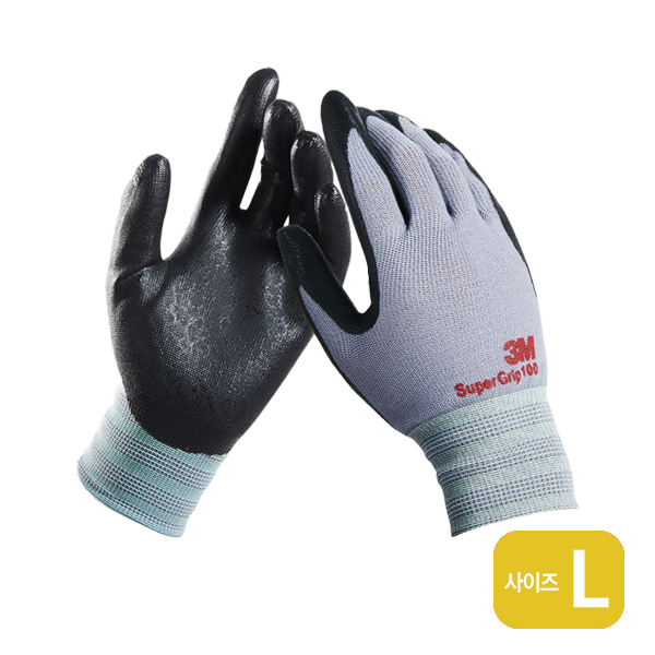 장갑(NBR) 슈퍼그립100 그레이(L)