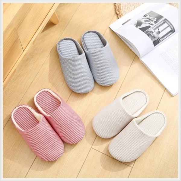 포근한 실내용 방한 쿠션 털 슬리퍼 실내화 줄무늬