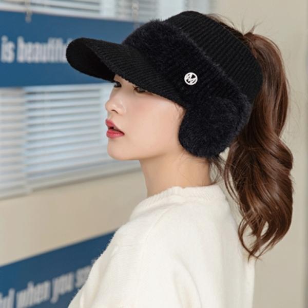 여성 귀덮개 귀돌이 방한 털 니트캡 겨울 모자