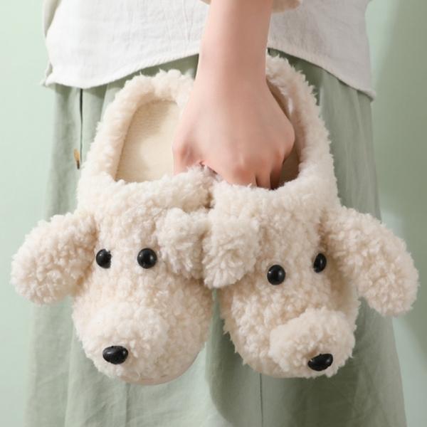 강아지 캐릭터 실내 겨울 방한 층간소음 방지 슬리퍼