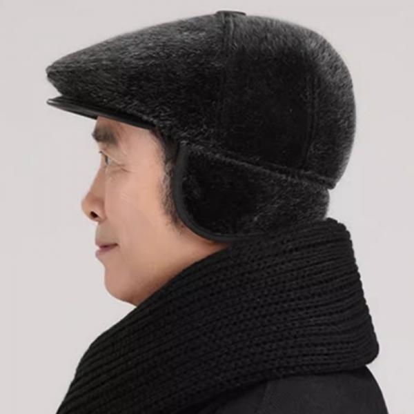 겨울 야외 남자 방한 외출 중년 헌팅캡 베레모