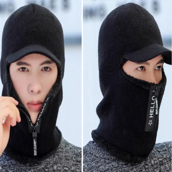 겨울 일체형 두꺼운 방한 넥워머 바라클라마 모자