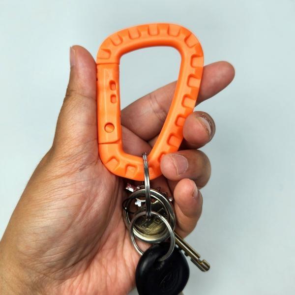 플라스틱 경량 카라비너 오렌지 등산용 캠핑 비너 고리