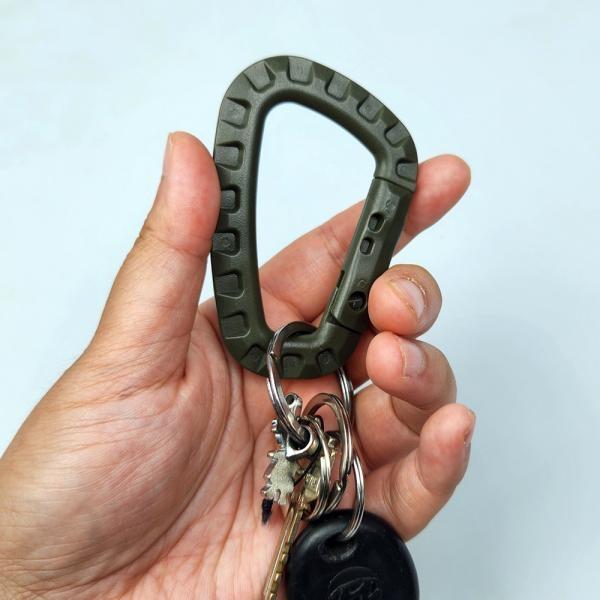 플라스틱 경량 카라비너 카키 등산용 캠핑 비너 고리