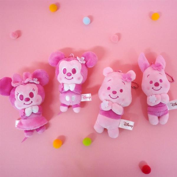 디즈니 핑크 플라워 미니 키체인