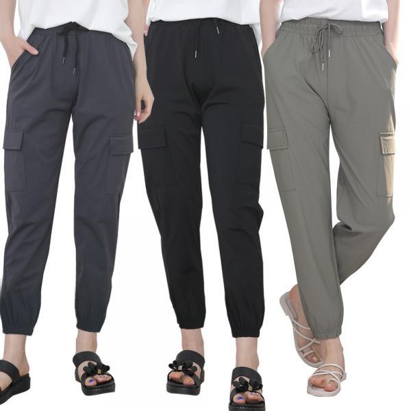 여성 냉감 벤츄리 조거 팬츠 아이스 밴딩 스판 바지 여름 가벼운 놀라운 신축성 여자 츄리닝 운동복 (#복사)