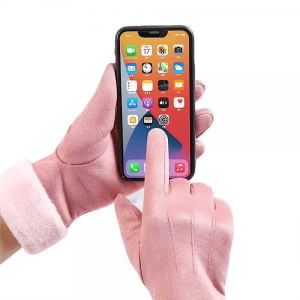 벨벳 스마트폰 터치 겨울 방한 털 퍼 여성 여자 장갑