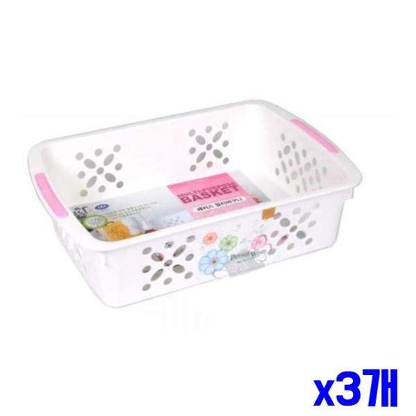 화이트 멀티 바구니 19.3x29x7.5cm x3개 리빙바구니