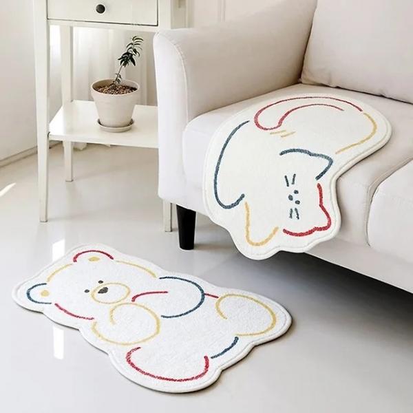 곰냥이 화이트 발매트