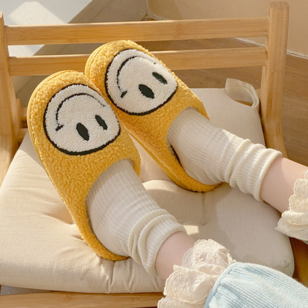 뽀글이 털 스마일 조리원 실내용 실내화 방한화