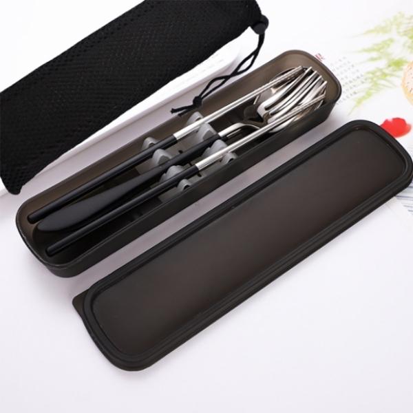 리빙그로 하이쿠킹 휴대용 수저 포크세트 블랙