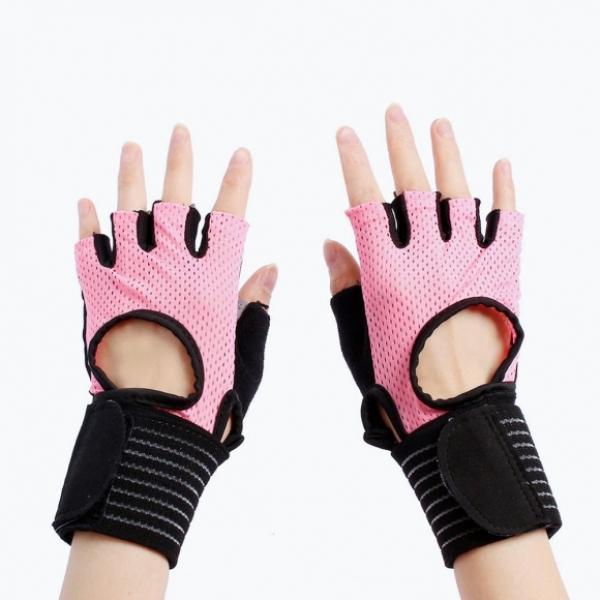 손목보호 여성 메쉬 헬스장갑 L 핑크