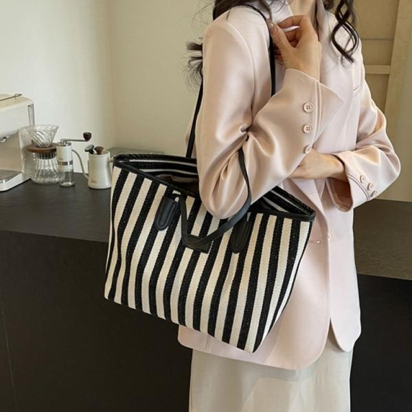 스트라이프쇼퍼백 캔버스백 쇼퍼백 핸드 여자가방