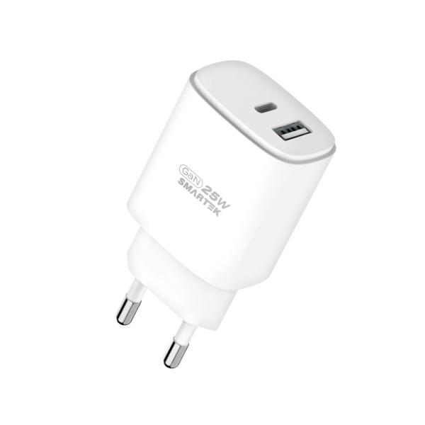 [SMARTEK] 스마텍 GaN PD MAX 25W 2포트  충전기 (케이블 미포함) (STQC-GD25)