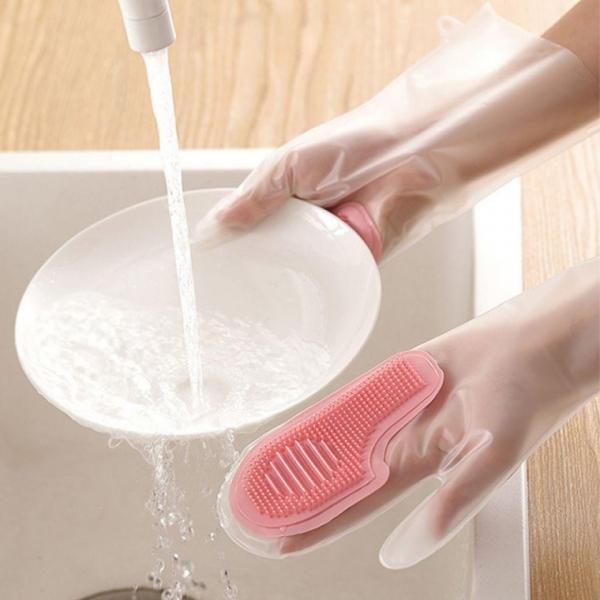 설거지 장갑 비닐 투명 고무 긴장갑 주방 가정용 고무장갑 비닐장갑 비닐긴 긴고무장갑