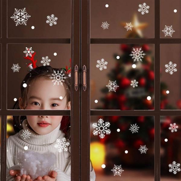 눈꽃 창문 스티커 시트지 겨울 크리스마스 데코 4매입 DD-13262