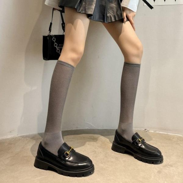 시스루 골지 4컬러 니삭스 롱 주름 하이틴 교복 양말 여름 레그 워머 발레 코어 겨울