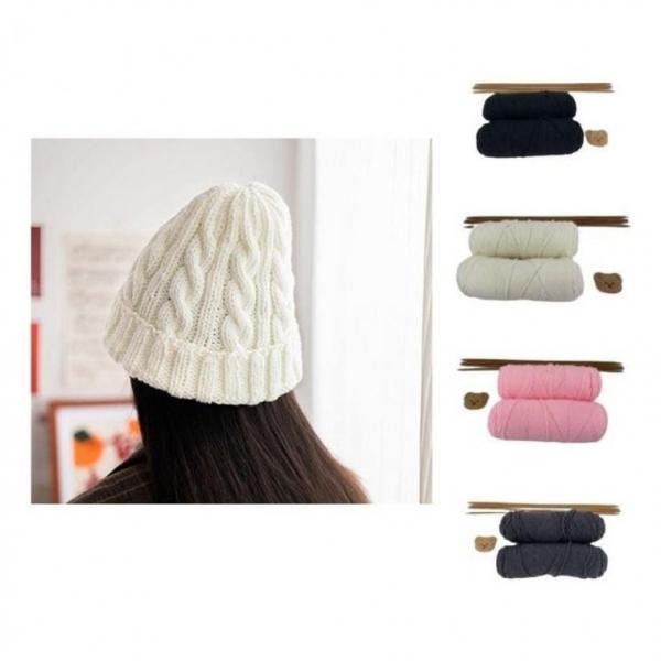 DIY 모자 패키지 세트 니트 비니 코바늘 뜨개질 손뜨개 재료 겨울 모자뜨기 만들기