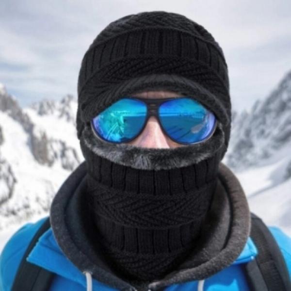 프리사이즈 4WAY 스컬리 남성방한모자 블랙