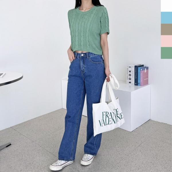 2L-PPT 1022 여자 썸머 케이블 반팔니트