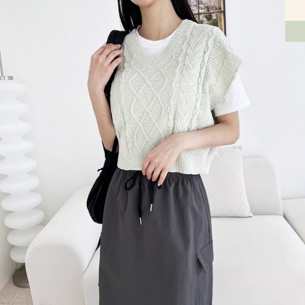 2L-PPT 1011 여자 스카시 오버핏니트조끼