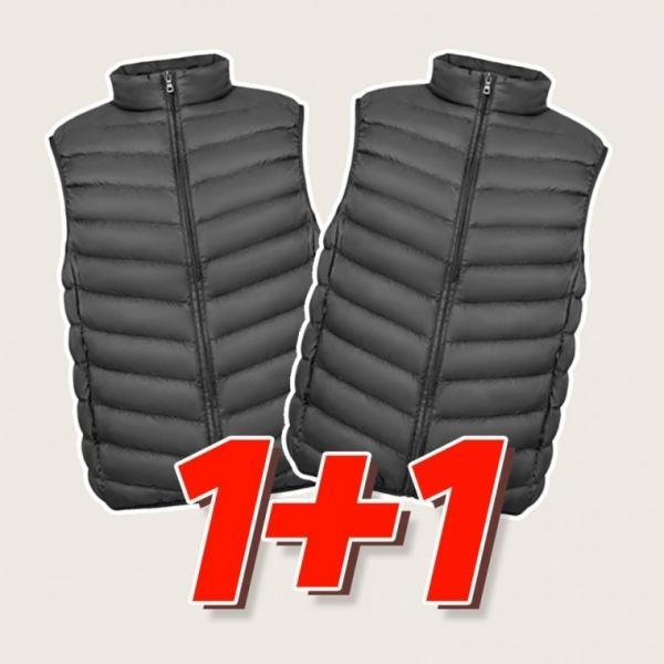 플러스 1 남자 조끼 패딩 간절기 보온 포켓 다운