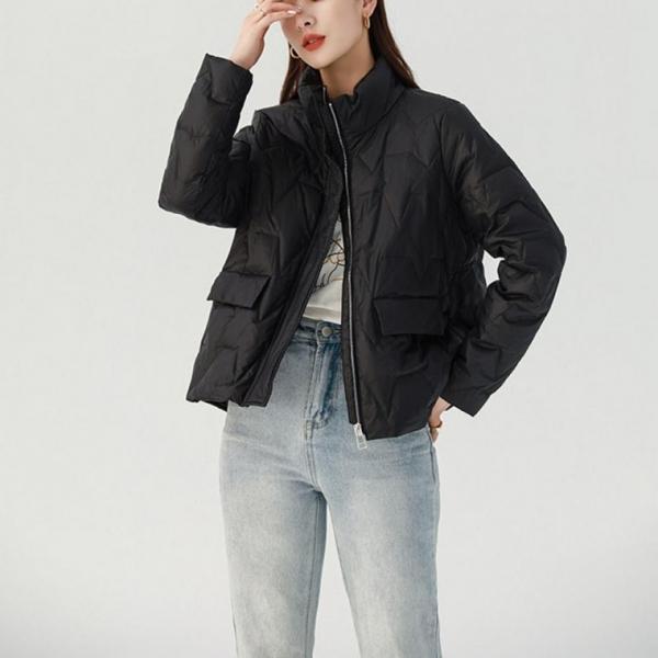 데일리 캐쥬얼 점퍼 여성 덕 다운 패딩 아우터 블랙