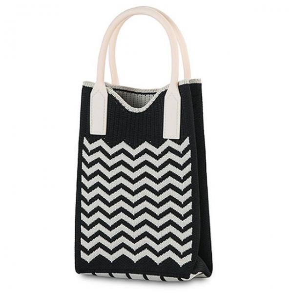 여자 작은 캐주얼 가방 유행 니트 쇼퍼백 검정 가방