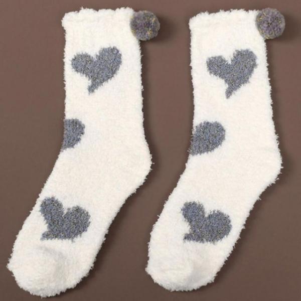 겨울 보온 하트 방울 포인트 도톰 두께 여성 수면 양