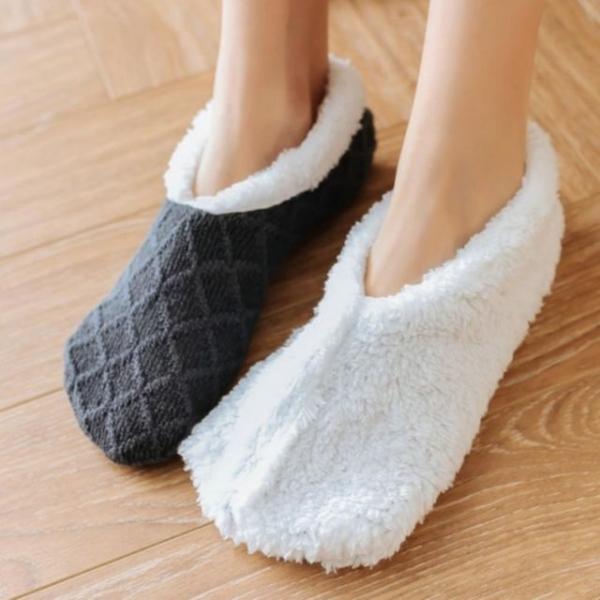 겨울 보온 포근 양털 수면 페이크 삭스 양말 덧신 논